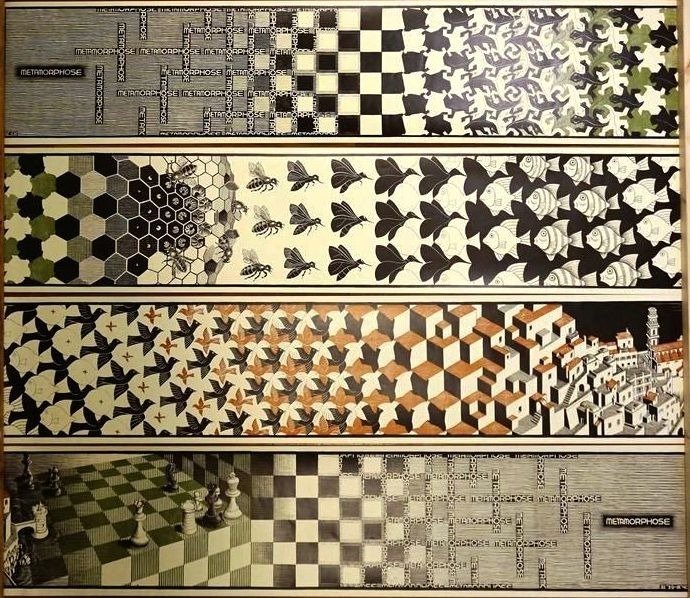 M.C. Escher - Metamorphose II - 1972