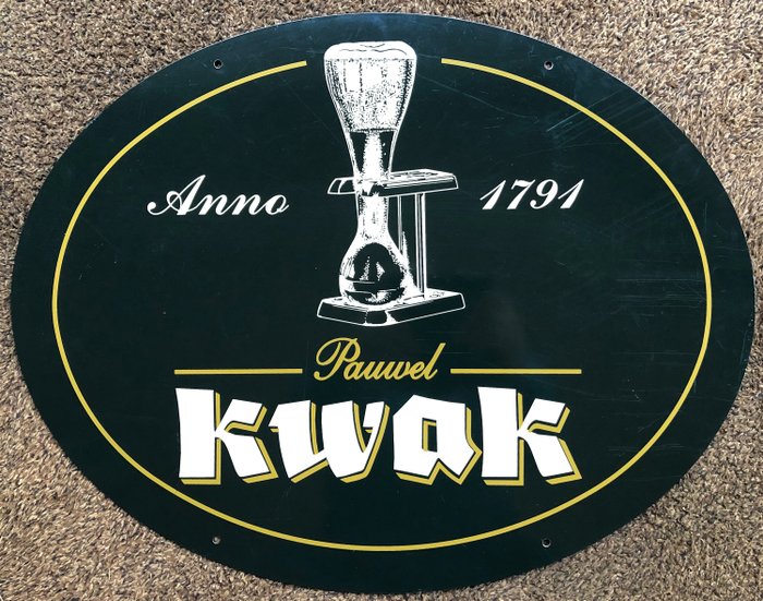 Bosteels,Buggenhout - billboard for Pauwel KWAK - Anno 1791 - tin metal plate
