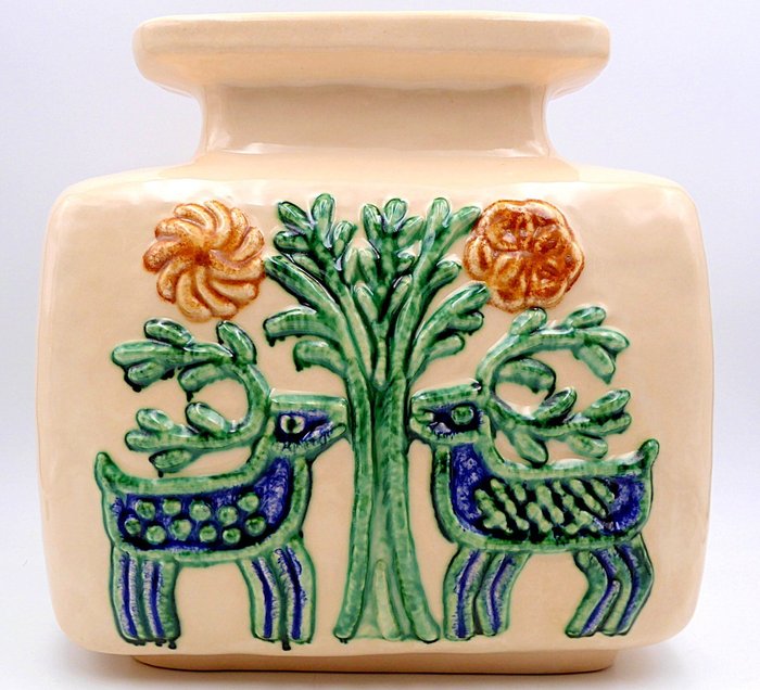 Thun Bolzano - 大号鹿花瓶，复古60年代 - 陶瓷