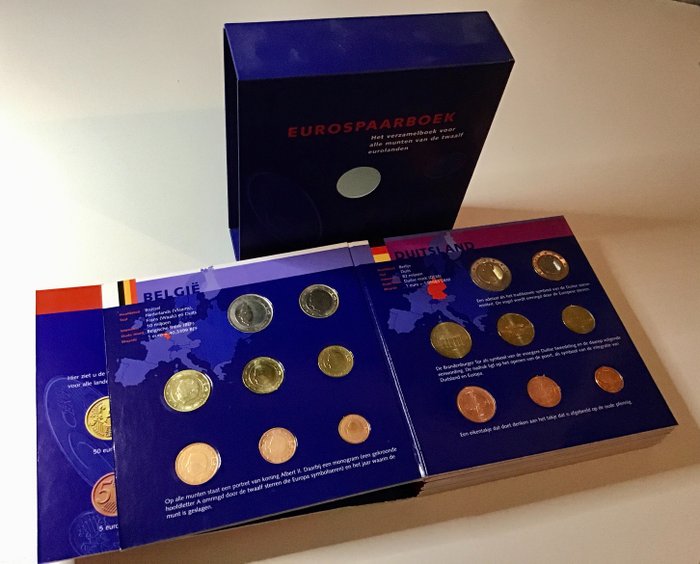 Europa. Euro-spaarboek 2002 muntseries van de eerste twaalf eurolanden