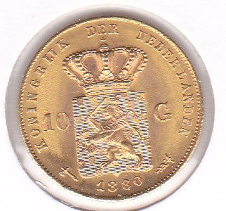 Netherlands. Willem III (1849-1890). 10 Gulden 1880
