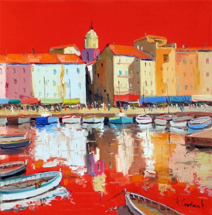 René Constant (1944-) - Côte d'Azur, un été à Saint Tropez | Barnebys