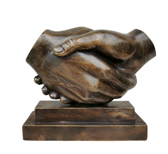 Sculpture, poignée de main - Bronze