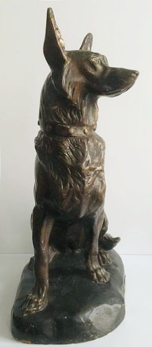 Thomas Cartier - 雕像, 警犬 (1) - 石膏, 鋅合金