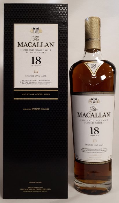 Macallan 18 years old Sherry Oak Cask - Annual 2020 release - Original bottling - 700ml