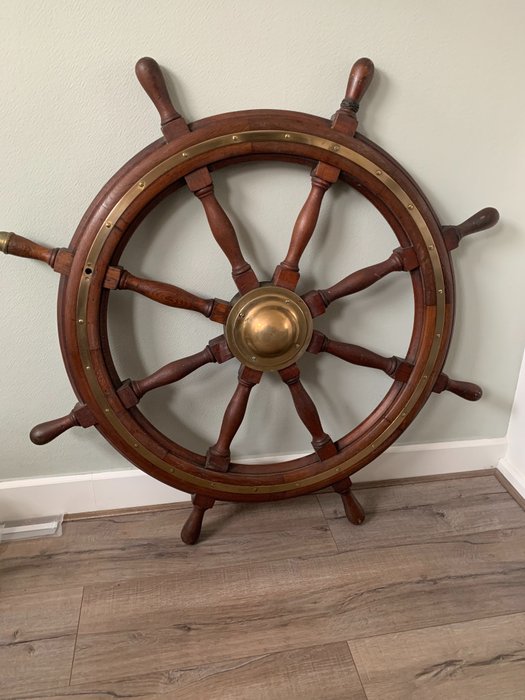 Ship's wheel (1) - Hout, Messing - Begin 20e eeuw