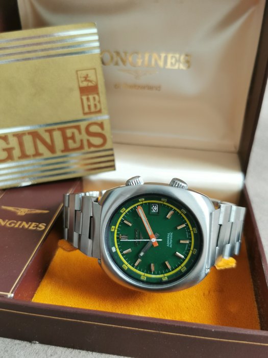 Longines - Admiral 2331-1 very rare green dial 40mm Cal 6651 1970s compressor steel - 2331-1 - Hombre - 1970-1979