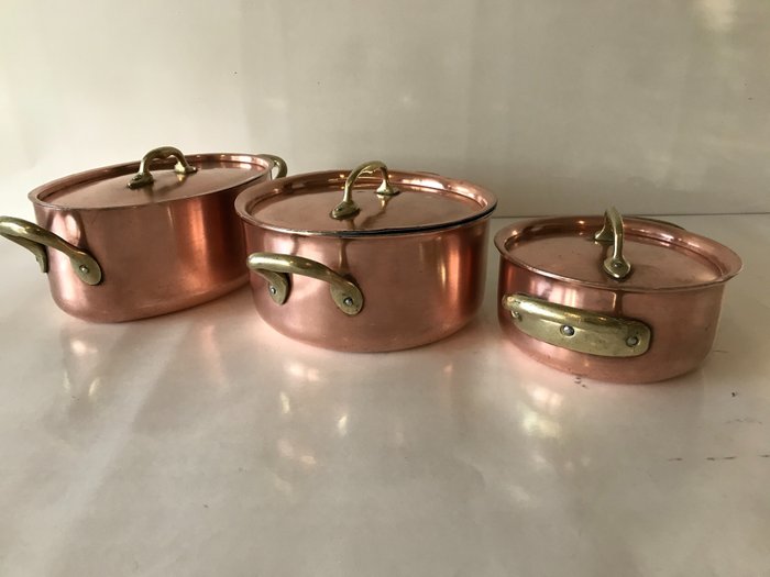 set (6) Brass, Sartel - - - Catawiki Copper Inocuivre Cooking pots