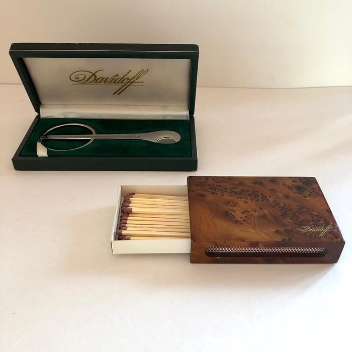 Davidoff - Ciseaux à cigares et boîte d'allumettes - 2