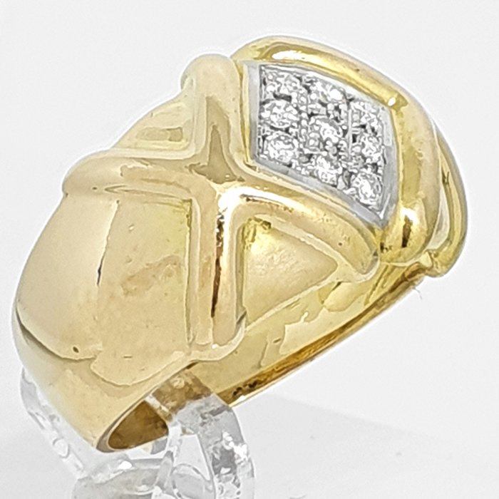 Image 3 of 18 kt. White gold, Yellow gold - Ring - 0.13 ct Diamond