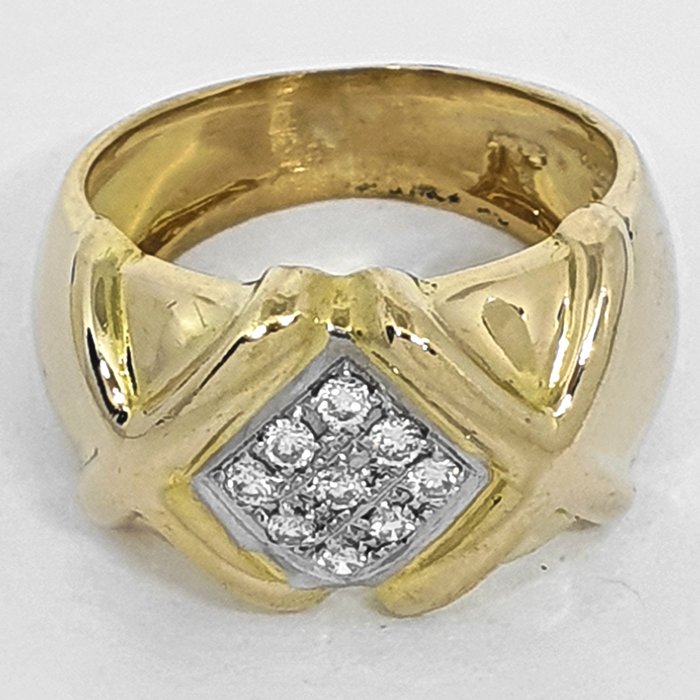 Image 2 of 18 kt. White gold, Yellow gold - Ring - 0.13 ct Diamond
