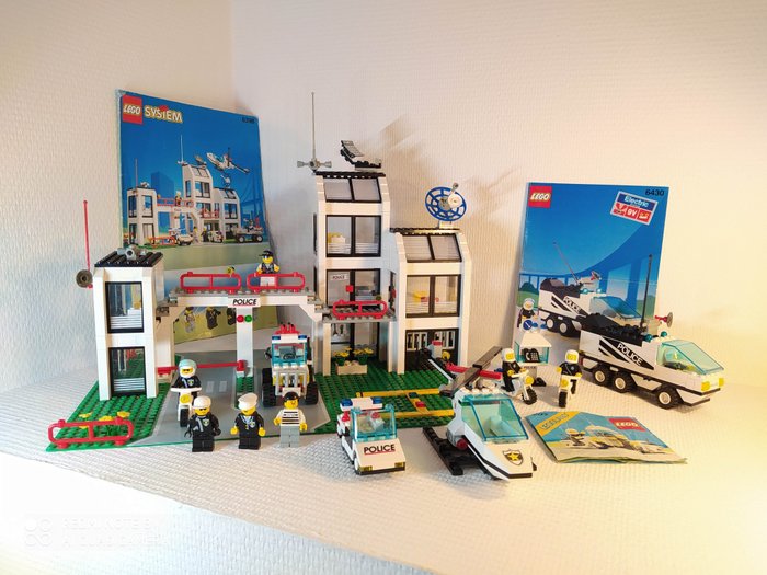 LEGO - Police - 6430 - 6398 - 6522 - politistasjon - lett og lyd politibil - politimotorsykler - 1990-1999 - Frankrike
