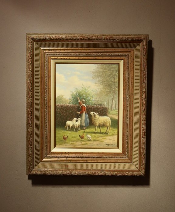 Jan van Baelen (1948) – Herderin met schapen
