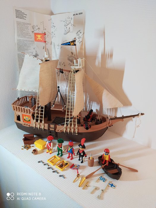 Playmobil - Pirates - 3550 - Bateau pirate complet - 1970-1979