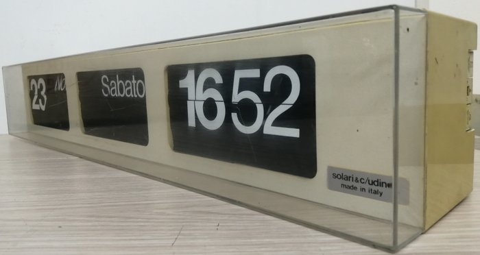 Gino Valle - Solari Udine - Large Calendar Clock - Dator 6 - Flip flop a lamelles