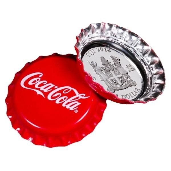 Fiji. 1 Dollar 2018 Coca Cola Bottle Silver Cap - 6g