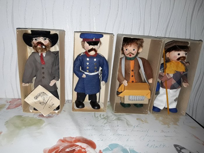 Souvenir Berlin - Originale - Figurka 4x Originale Berliner Puppen aus den 60 zigern - 1960-1969 - DDR