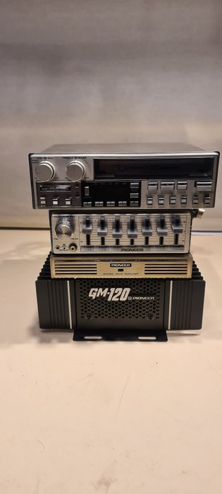 Conjunto de rádios automotivos de componentes clássicos. - KEX-73, CD-05, GM-, GM-120 - Pioneer - 1980-1990
