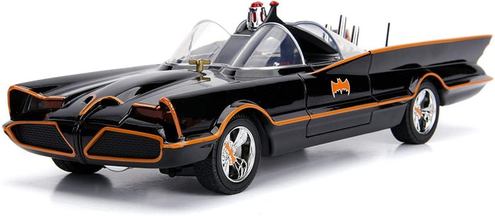 Preview of the first image of Jada Toys - 1:18 - Classic TV Series Batmobile + Die Cast Figures - (With Front and Tail Lights).