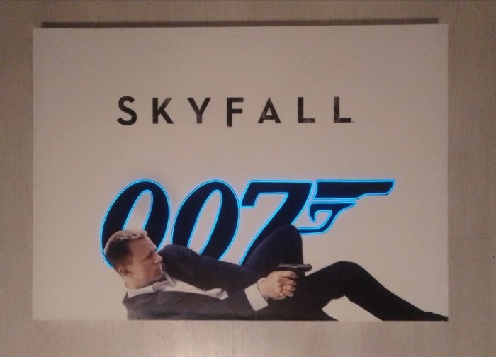 James Bond 007: Skyfall - Daniel Craig - Poster, Blue Neon 007 Logo - display 60x40 cm