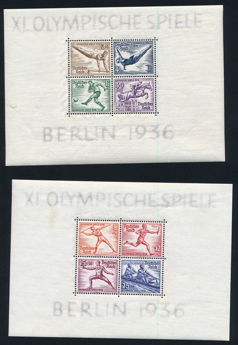 German Empire 1936 - 1936 Olympics Berlin, block issues - Michel Block No 5/6
