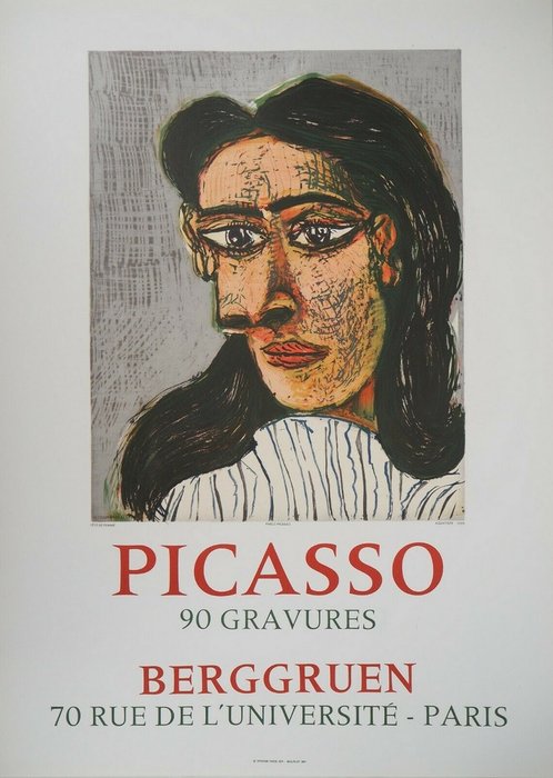 Pablo Picasso - Affiche originale d'exposition - Galerie Berggruen - 1971 - Mourlot