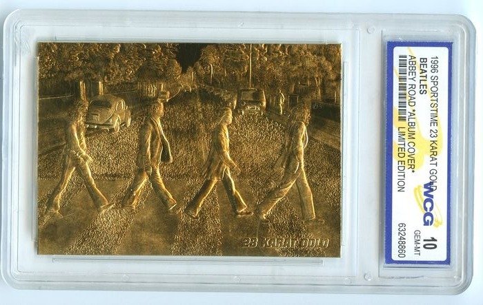 BEATLES ABBEY ROAD "ALBUM COVER" "LIMITED EDITION" WCG GEM-MT 10 23KT GOLD CARD! 