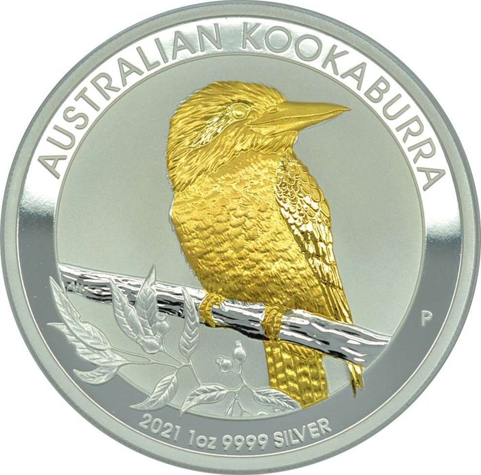Australie. 1 Dollar 2021 Kookaburra - gilded - 1 Oz