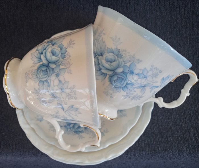 Royal Albert - 6 Tassen und Untertassen Tiffany (12) - Romantik - Porzellan