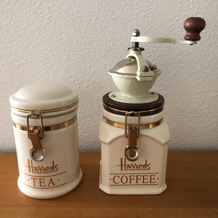 Harrods Knightbridge - Kaffekvarn och förvaringsburk - Keramik
