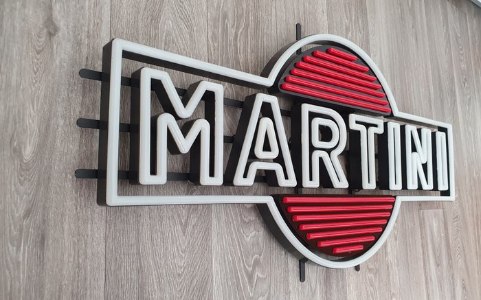 Martini - Συλλέκτης μεταλλικής πινακίδας Martini LED, νέον (1) - Πλαστικό, μέταλλο