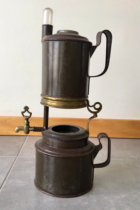 Sällsynt fransk vakuumkaffe kondensor, Pierre Veyron - metall - Mitten av 1800-talet