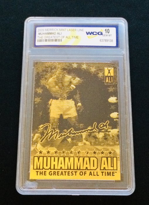 2009 Merrick Mint Laser Line (Gold Card) - Muhammad Ali - Il più grande di tutti i tempi - WCG 10