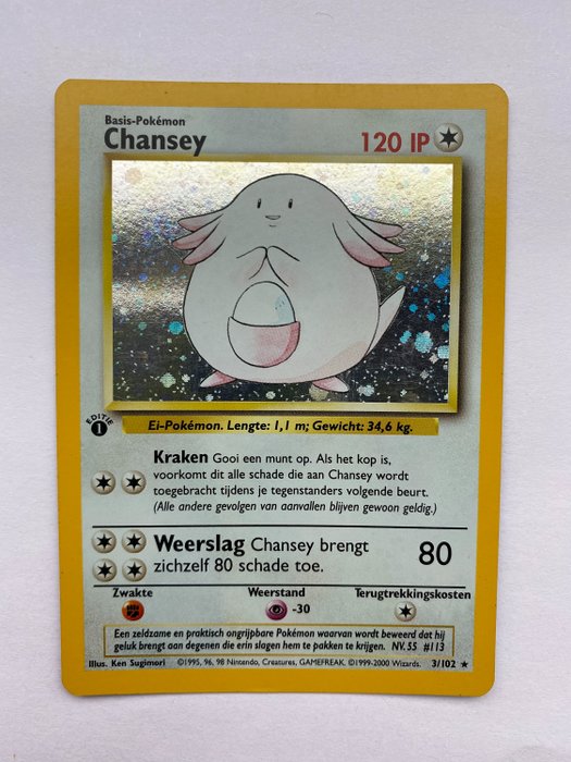 Pokemon Trading Card  Holo Chansey 3/102 
