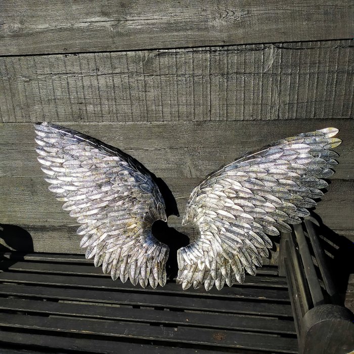 set of 2 metal angel wings very decorative 80 cm high - metal
