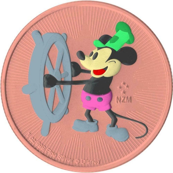 Pink Andy Warhol Details about   Niue 2017 2$ Steamboat Willie 1 Oz Silver Coin 