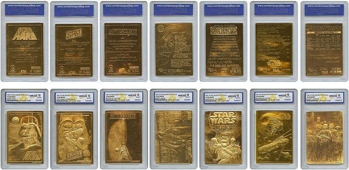 Star Wars - Lot of 7 - Original Gold Cards (23K) - Graded "10"  Perfect/Mint