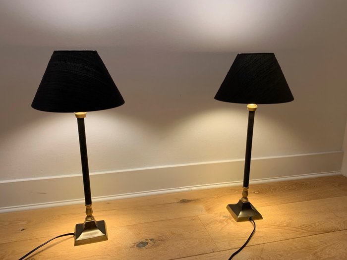 Parex - Lampe, Lampe de table (2) - Régence - Métal plaqué