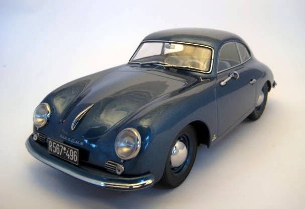 Norev - 1:18 - Porsche 356 Coupe 1954 Bluemetallic - Limited Edition - Nieuwstaat in doos