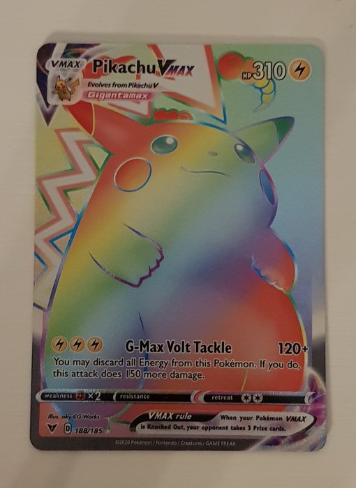 Pokemon - 交易卡 Pikachu VMAX Rainbow 188/185 / Secret Rare