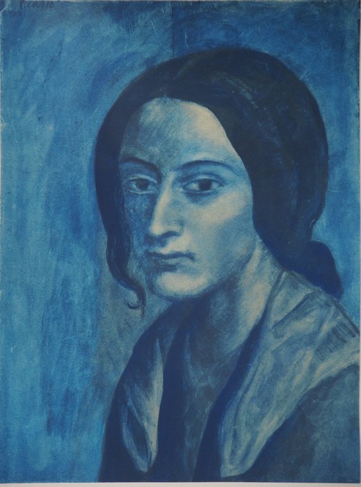 Pablo Picasso (d'après) - Blue Period : Portrait in Blue