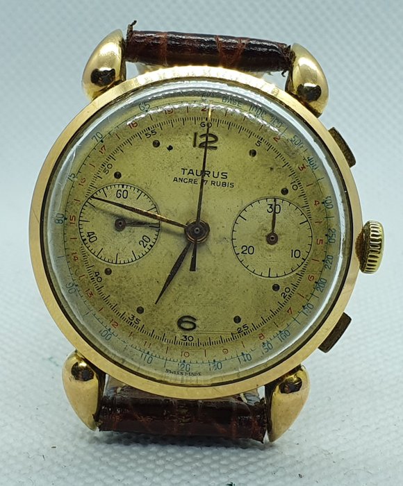 TAURUS  - 18Kt Armbanduhr Chronograph Kaliber Landeron 39 - Férfi - Schweiz 1945