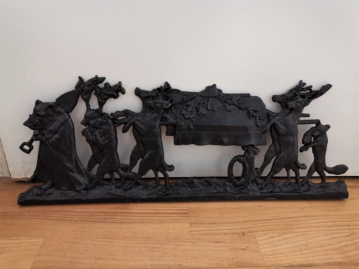Cast-iron wall plaque 'The funeral of the hunter' (1) - Iron (cast/wrought)