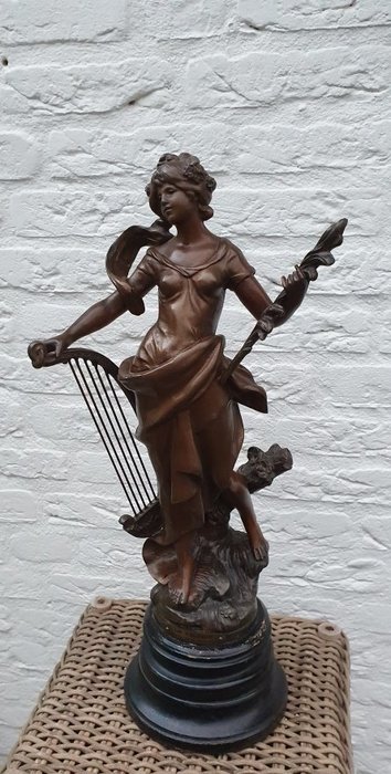 Auguste Moreau (1834-1917) - Sculptură, "La melodia" - Catozi - aproximativ 1900