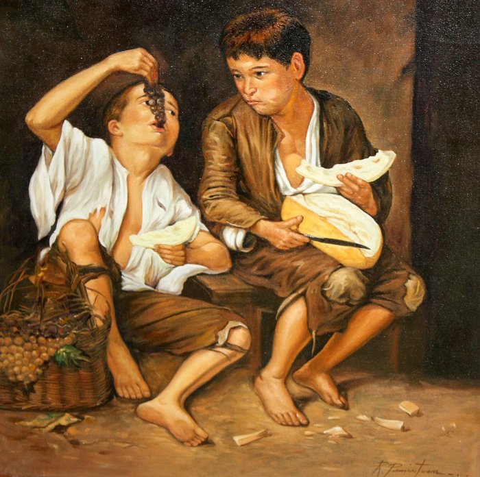 R. Pamintuan - Niños comiendo uvas y melón (según Murillo)