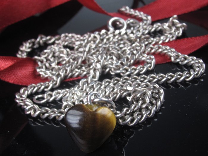 EKSTRO Modernist - 835 Silver - Necklace with pendant Tigereye