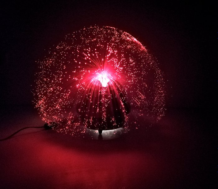 Original Space Age fiberoptisk lampe rødt lys