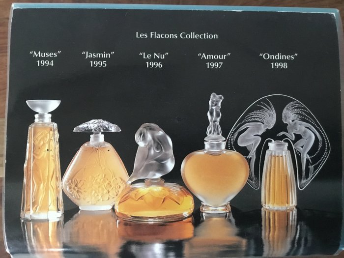 René Lalique - Ruta 5 Lalique Perfumes Miniatures Begränsad utgåva "LES INTROUVABLES" - Glas