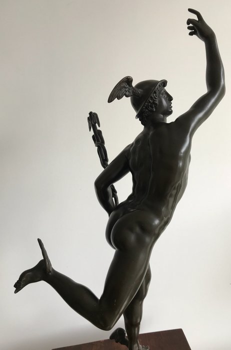 After Giambologna - Escultura, Mercurio (Hermès) - 57 cm (1) - Bronce (patinado) - Finales del siglo XIX