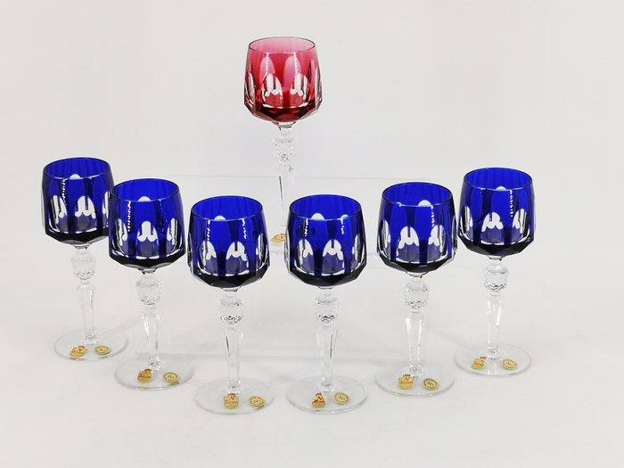 Nachtmann - Bicchieri romani, cristalli di piombo grandi bicchieri di vino nero profondo (piombo di vetro) sfaccettato con sorpassare e con (7) - Cristallo di piombo reale 24% PbO